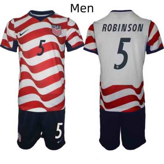 USA FIFA World Cup 2026 Soccer Red Home Jersey Antonee Robinson #5
